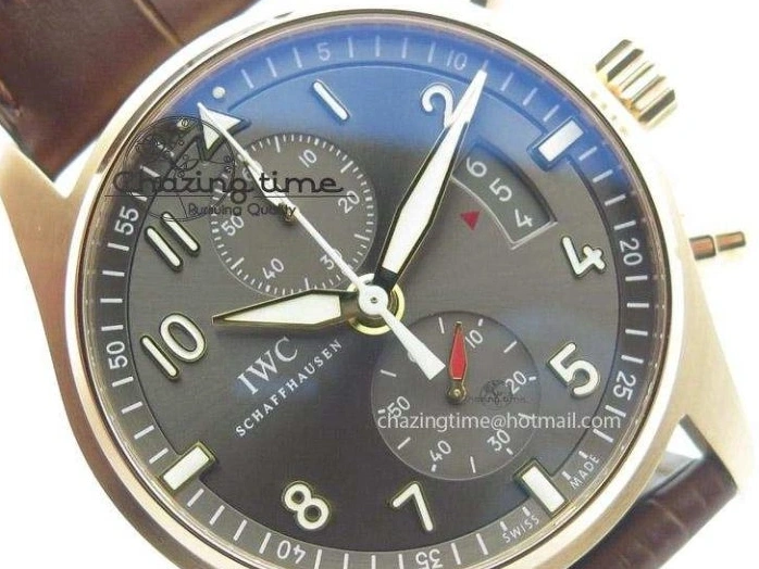 MIROTIME 0522 Pilot Chrono RG 3878 ZF Best Edition Grey Dial On Brown Leather Strap A UrbanChic 7330